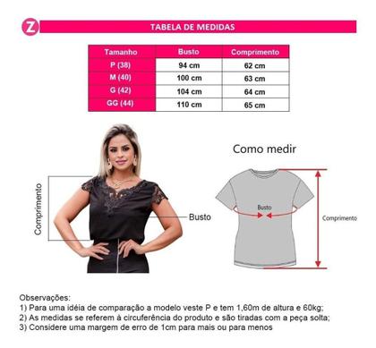 Imagem de Blusa Feminina Manga Curta Social Festa Moda Evangelica - Zanutin Moda