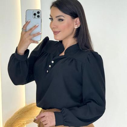 Imagem de Blusa Feminina Manga Longa Bufante Moda Evangélica