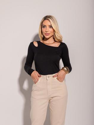 Imagem de Blusa Feminina Manga Longa Cut Out Sawary Fashion