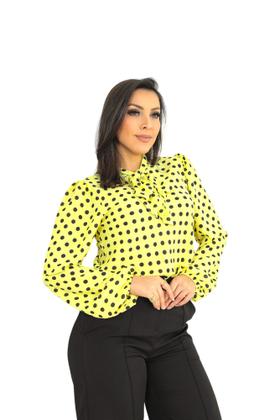 Imagem de Blusa feminina manga longa moda evangélica laço sku:bmlp18