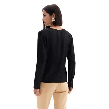 Imagem de Blusa Feminina Manga Longa Viscose Flor De Lis