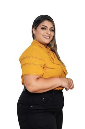 Imagem de Blusa feminina moda plus size manga curta barata sku:bp13