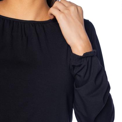 Imagem de Blusa Feminina Olho Fatal com Elástico nos Punhos Preto