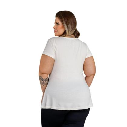Imagem de Blusa Feminina Peplum Com Decote Em Tule Plus Size