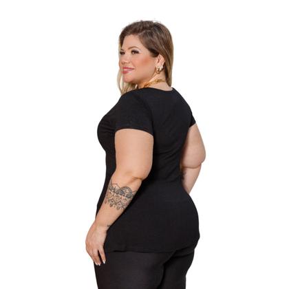 Imagem de Blusa Feminina Peplum Com Decote Em Tule Plus Size