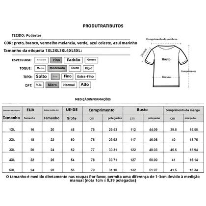 Imagem de Blusa Feminina plus Size 3XL 4XL De Verão Oversized Lisa Com Manga Curta Camisetas