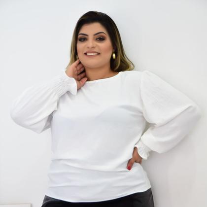 Imagem de Blusa Feminina Plus Size Camisa Social Manga Moda Elegante