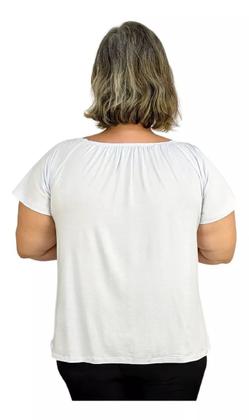 Imagem de Blusa Feminina Plus Size Ciganinha Manga Curta Lisa