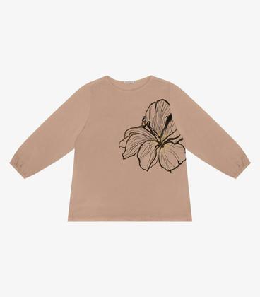Imagem de Blusa Feminina Plus Size Manga 7/8 Secret Glam Marrom