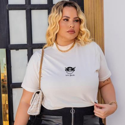 Imagem de Blusa Feminina Plus Size Manga Curta Camiseta Feminina De Algodão Premiun Estampada Tamanho Extra