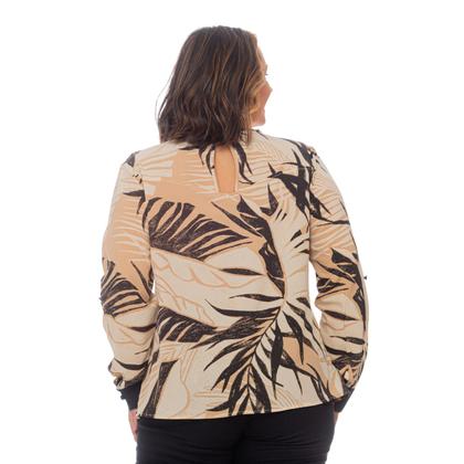Imagem de Blusa Feminina Plus Size Manga Longa Inverno Elegante Festa Exclusiva