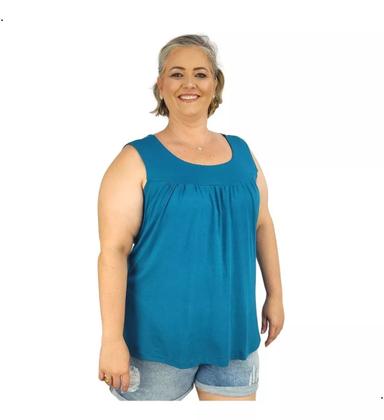 Imagem de Blusa Feminina Plus Size Regata Senhora Bata Lisa