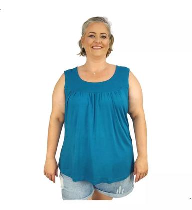 Imagem de Blusa Feminina Plus Size Regata Senhora Bata Lisa