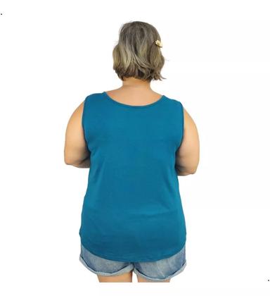 Imagem de Blusa Feminina Plus Size Regata Senhora Bata Lisa