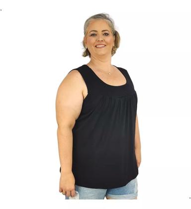 Imagem de Blusa Feminina Plus Size Regata Senhora Bata Lisa