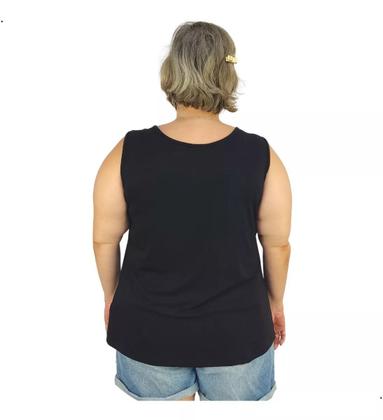 Imagem de Blusa Feminina Plus Size Regata Senhora Bata Lisa