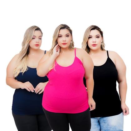 Imagem de Blusa Feminina  Regata Alcinha Plus Size G1, G2 e G3 Diversas Cores