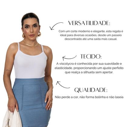 Imagem de Blusa Feminina Regata Lisa Com Alça Viscolycra