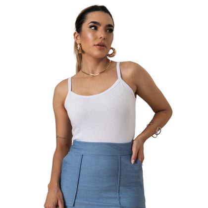 Imagem de Blusa Feminina Regata Lisa Com Alça Viscolycra