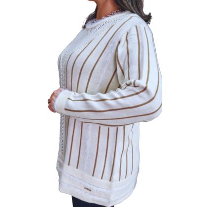Imagem de Blusa Feminina Tricot Clajan Pérolas Plus Size