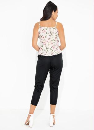 Imagem de Blusa floral branca com peplum
