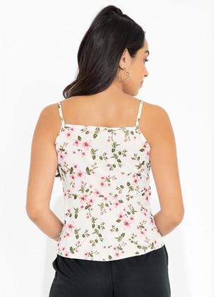 Imagem de Blusa floral branca com peplum