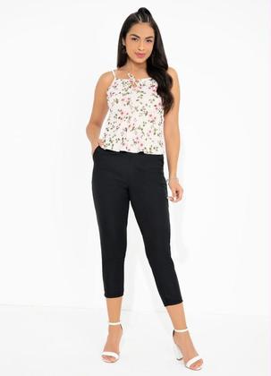 Imagem de Blusa floral branca com peplum