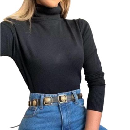 Imagem de Blusa Gola Alta Cacharrel Tricot Básica Inverno