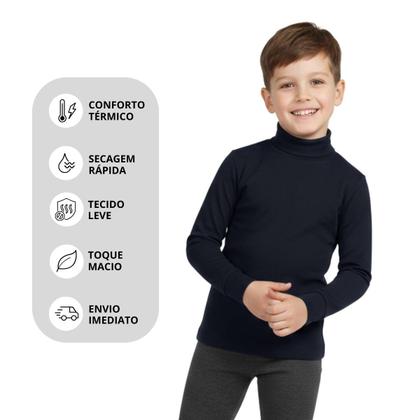 Imagem de Blusa Gola Alta Térmico Comfort Infantil Peluciada M/ Longa