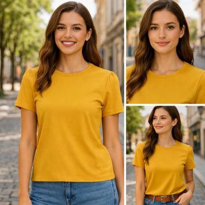 Imagem de Blusa Gola Redonda Feminina e Mangas Curtas- Malwee