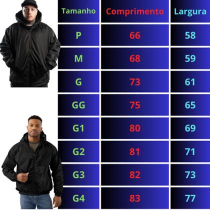 Imagem de Blusa Grande Impermeável Corta Vento Preto Plus Size Liso