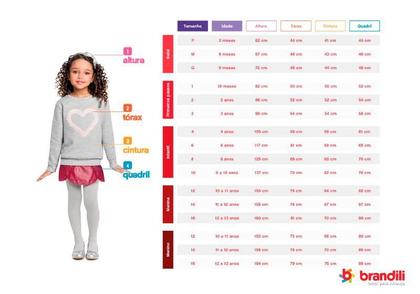 Imagem de Blusa Infantil em Cotton Manga Longa Básica Feminina - Brandili