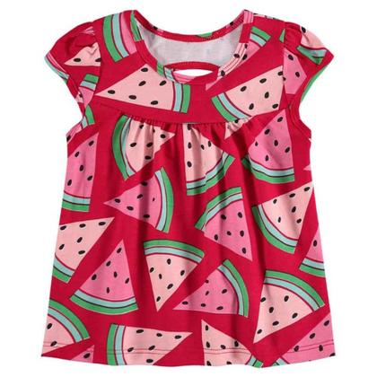 Imagem de Blusa Infantil Feminino em Meia Malha Manga Curta Melancia Kyly
