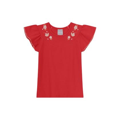 Imagem de Blusa infantil menina com bordado de flores Mundi