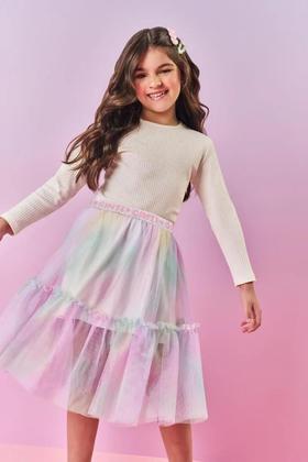 Imagem de Blusa Infantil Menina Manga Longa Canelada Strass Cinti