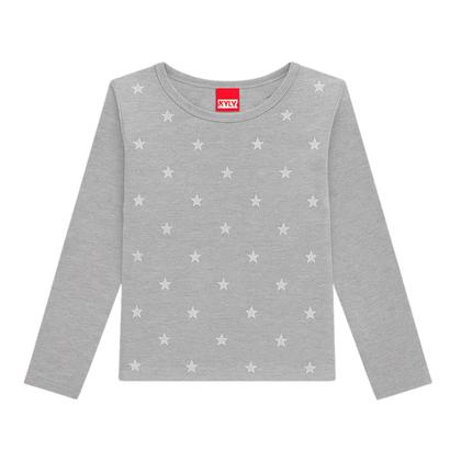 Imagem de Blusa Infantil Menina Manga Longa com Estampa de Estrelinhas Kyly