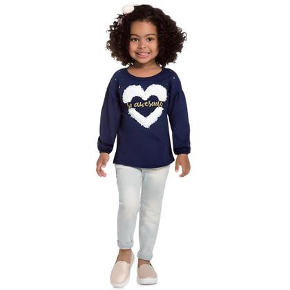 Imagem de Blusa Infantil Menina Manga Longa so awesome Kyly
