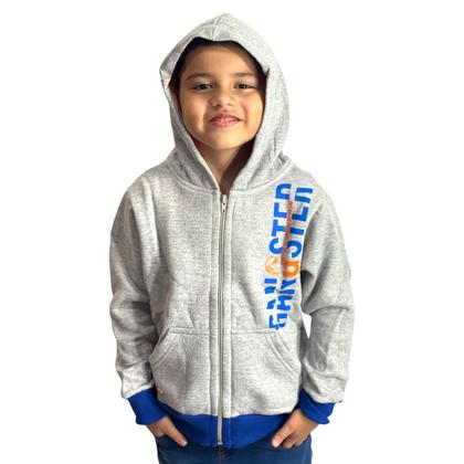 Imagem de Blusa Infantil Moletom Com Capuz Inverno Flanelada Gangster