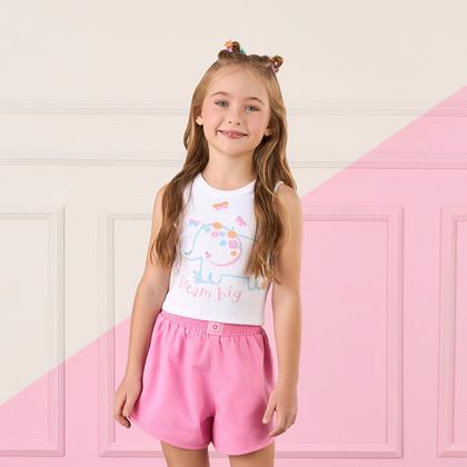 Imagem de Blusa Infantil Regata Estampada Elefantinho Strass Mon Sucré