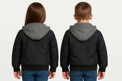 Imagem de Blusa Jaqueta Infantil Com Capuz Fixo De Tecido 0652