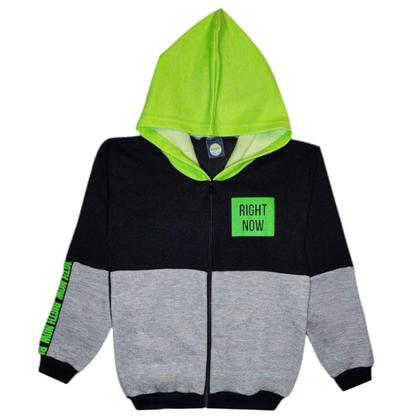 Blusa Jaqueta Moletom Flanelado Masculino Juvenil com Ziper e