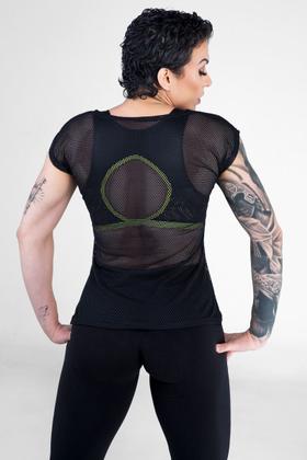 Imagem de Blusa Jet Mesh arrastão preta Dynamite
