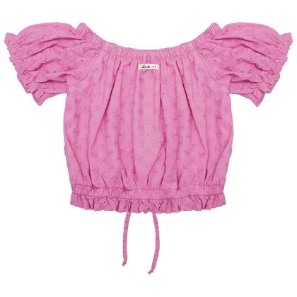 Imagem de Blusa Juvenil Look Jeans Cropped Collor
