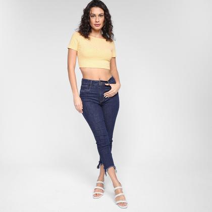 Imagem de Blusa Lecimar Cropped Xadrez Feminina