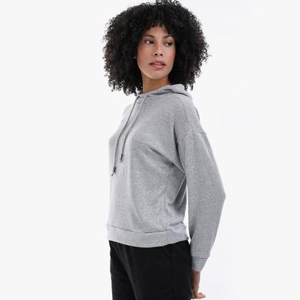 Imagem de Blusa Malha em Tricô com Capuz Feminina Lecimar Ref. 702415