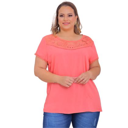 Imagem de Blusa manga curta com decote em renda