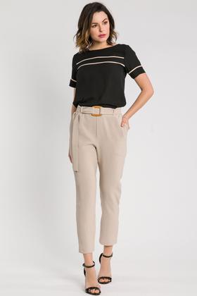 Imagem de Blusa Manga Curta com Filetes Preta P