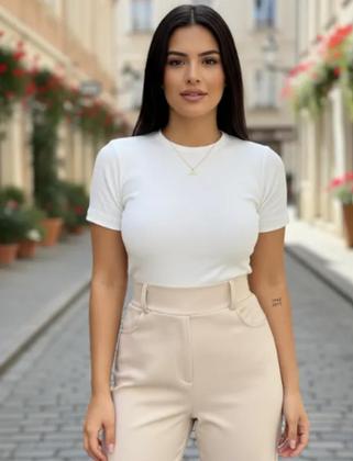 Imagem de Blusa Manga Curta de Ribana Canelada
