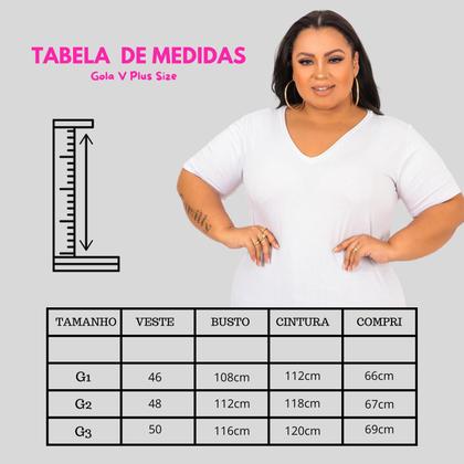 Imagem de Blusa Manga Curta Decote V Plus Size