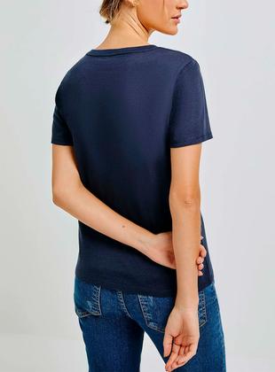 Imagem de Blusa Manga Curta Hering 4EZ9 Feminina Gola V Algodão T. P/EXG